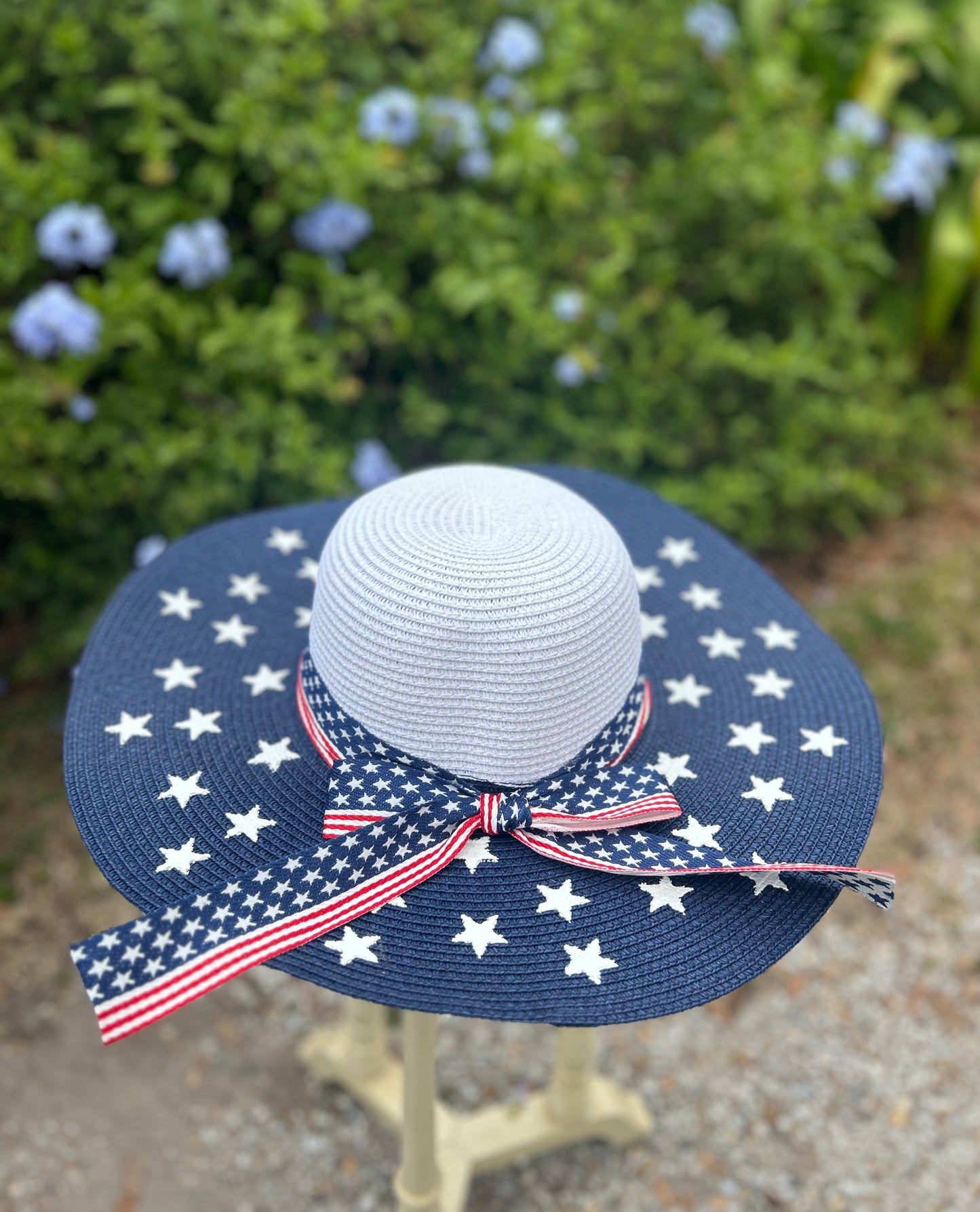 American Flag Floppy hat white