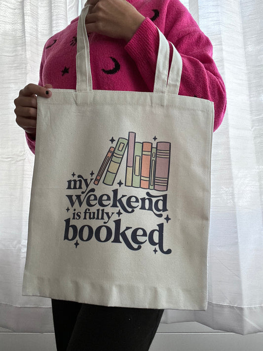 My Weekend Is Fully Booked Canvas Tote Bag