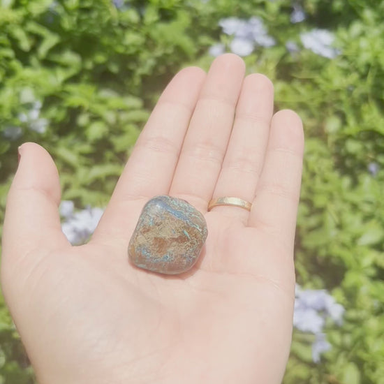 azurite hand polished stone