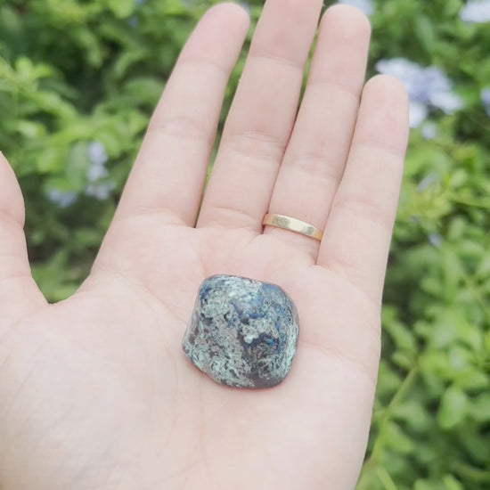 hand polished azurite stone