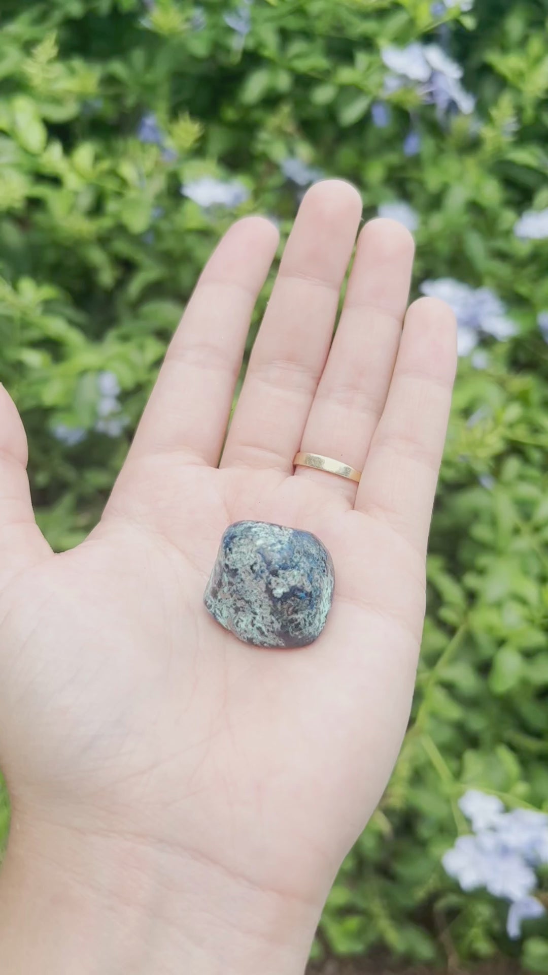 hand polished azurite stone